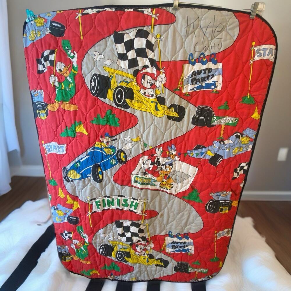 VTG 90s Disney Mickey Mouse & Friends Toddler Bedding Fitted Flat Sheets Blanket